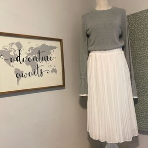 English Factory Gray and White Midi Dress